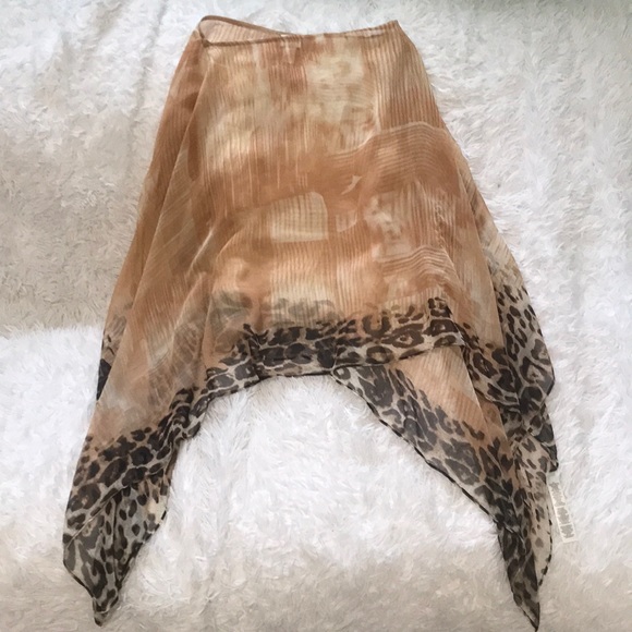 Chico's Tops - Chico's Sheer Animal Print Poncho in Tan and Brown